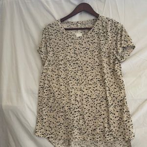Ivory printed short sleeve top